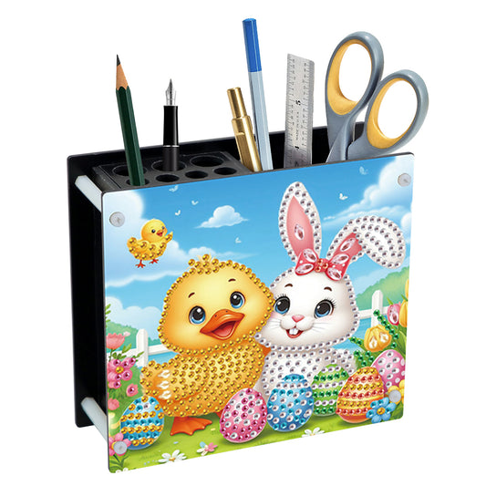 Acrylic Special Shaped Easter 5D DIY Diamond Painting Pen Holder for Home Decor