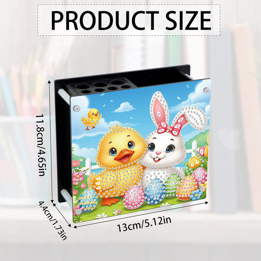 Acrylic Special Shaped Easter 5D DIY Diamond Painting Pen Holder for Home Decor