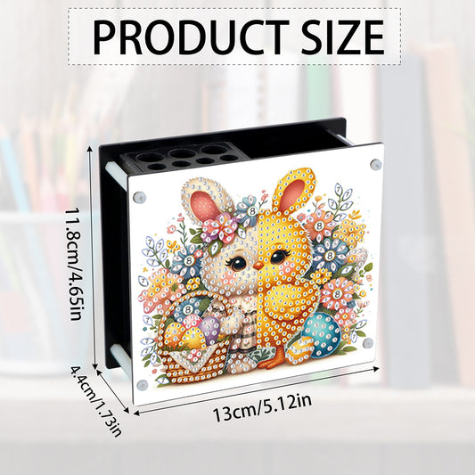 Acrylic Special Shaped Easter 5D DIY Diamond Painting Pen Holder for Home Decor