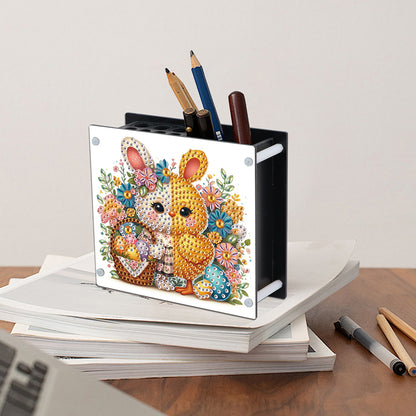 Acrylic Special Shaped Easter 5D DIY Diamond Painting Pen Holder for Home Decor
