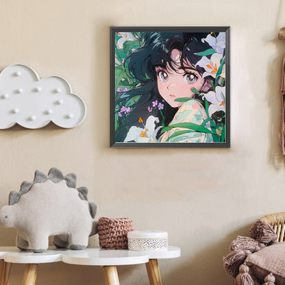 Diamond Painting - Full Round - Cartoon Girl (30*30CM)