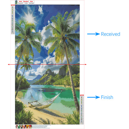 Diamond Painting - Full Round - Beach Ocean Scenery (40*70CM)
