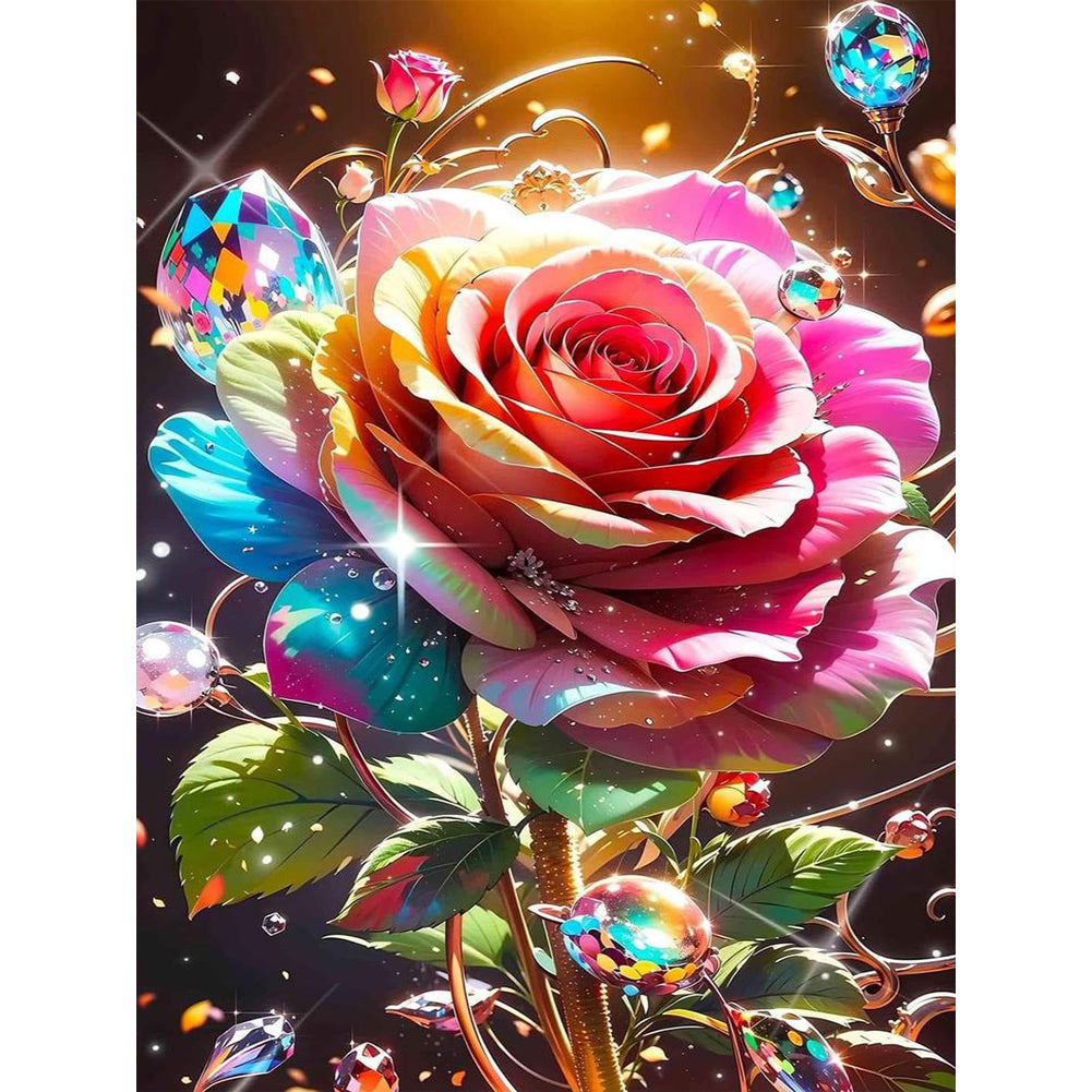 Diamond Painting - Full Round - Water Drop Rose (30*40CM)