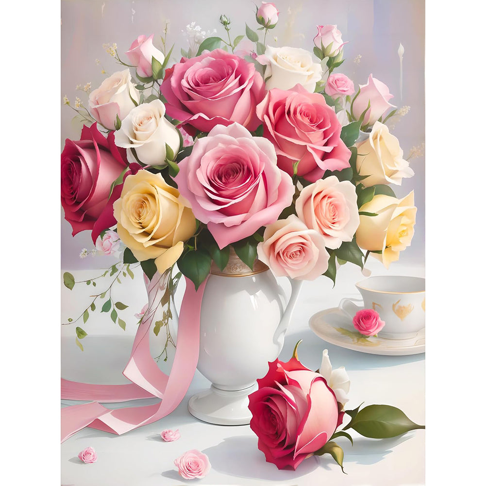 Diamond Painting - Full Round - Rose Vase (30*40CM)