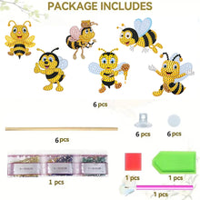 Load image into Gallery viewer, 6Pcs Bee Stakes Diamond Painting Kits Animal Diamond Art Kits for Garden Decor

