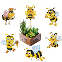 Load image into Gallery viewer, 6Pcs Bee Stakes Diamond Painting Kits Animal Diamond Art Kits for Garden Decor
