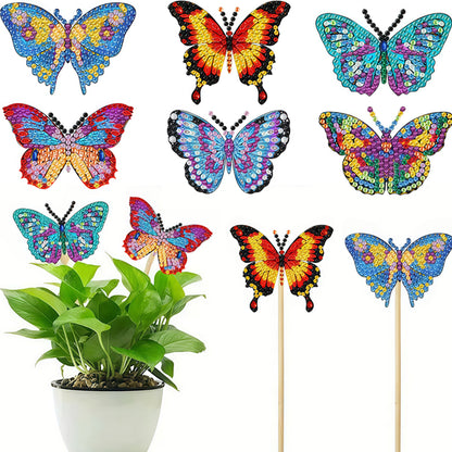 6Pcs Bee Stakes Diamond Painting Kits Animal Diamond Art Kits for Garden Decor