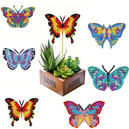 6Pcs Bee Stakes Diamond Painting Kits Animal Diamond Art Kits for Garden Decor