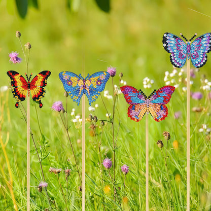 6Pcs Bee Stakes Diamond Painting Kits Animal Diamond Art Kits for Garden Decor