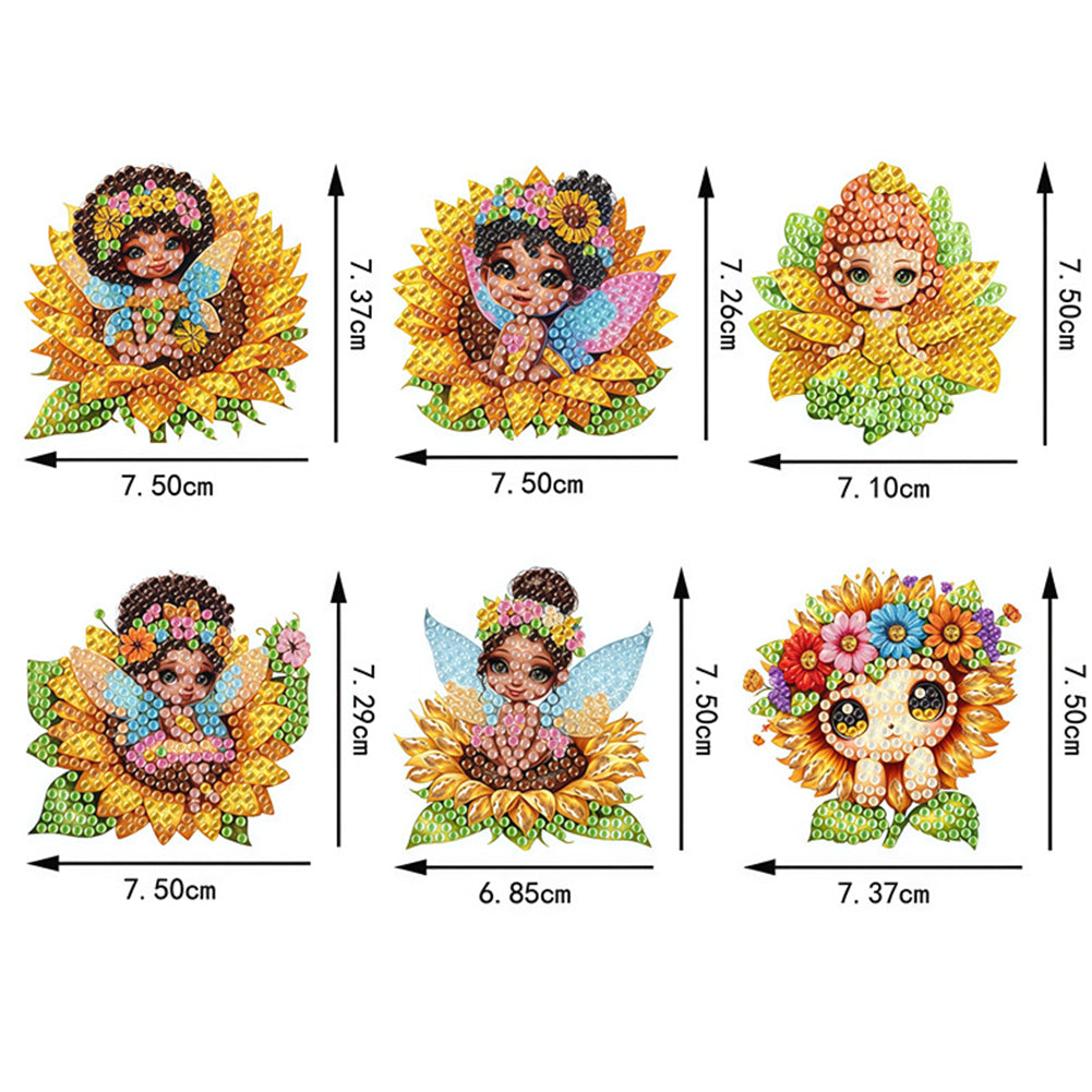 6Pcs Bee Stakes Diamond Painting Kits Animal Diamond Art Kits for Garden Decor