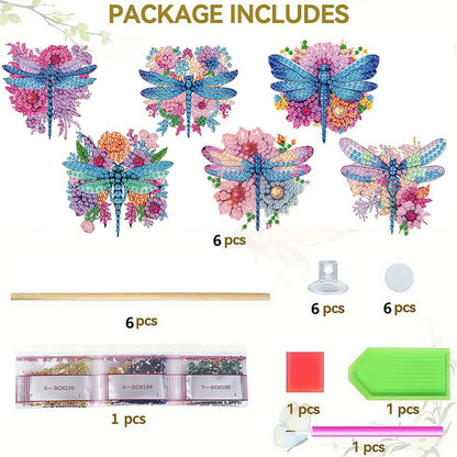 6Pcs Bee Stakes Diamond Painting Kits Animal Diamond Art Kits for Garden Decor