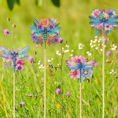 6Pcs Bee Stakes Diamond Painting Kits Animal Diamond Art Kits for Garden Decor