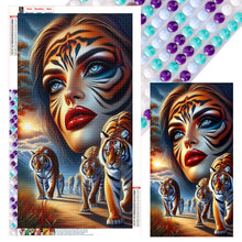 Load image into Gallery viewer, Diamond Painting - Full Round - Tiger And Girl (40*70CM)
