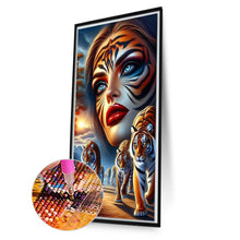 Load image into Gallery viewer, Diamond Painting - Full Round - Tiger And Girl (40*70CM)
