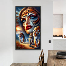 Load image into Gallery viewer, Diamond Painting - Full Round - Tiger And Girl (40*70CM)
