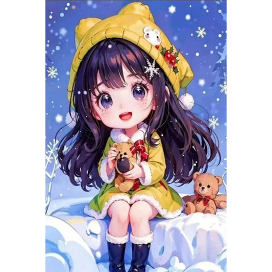 AB Diamond Painting - Full Round - Cute Girl (40*60CM)
