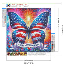 Load image into Gallery viewer, Diamond Painting - Full Round - Independence Day Butterfly (30*30CM)
