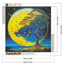 Load image into Gallery viewer, Diamond Painting - Full Round - Lone Tree Under The Moon (40*40CM)
