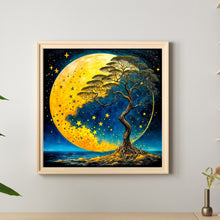 Load image into Gallery viewer, Diamond Painting - Full Round - Lone Tree Under The Moon (40*40CM)
