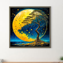 Load image into Gallery viewer, Diamond Painting - Full Round - Lone Tree Under The Moon (40*40CM)
