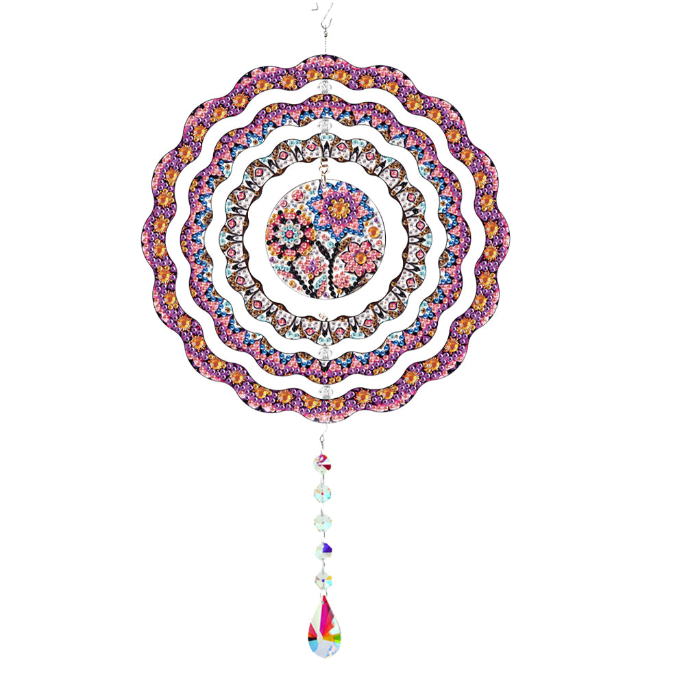 DIY Diamond Painting Art Rotating Wind Chime Acrylic Diamond Art Hanging Pendant