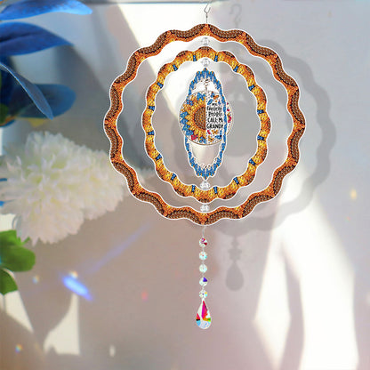 DIY Diamond Painting Art Rotating Wind Chime Acrylic Diamond Art Hanging Pendant