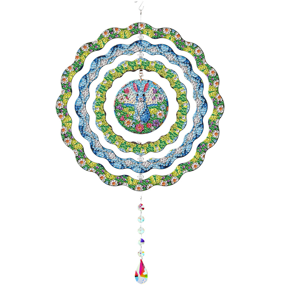DIY Diamond Painting Art Rotating Wind Chime Acrylic Diamond Art Hanging Pendant