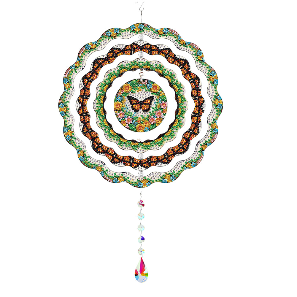 DIY Diamond Painting Art Rotating Wind Chime Acrylic Diamond Art Hanging Pendant