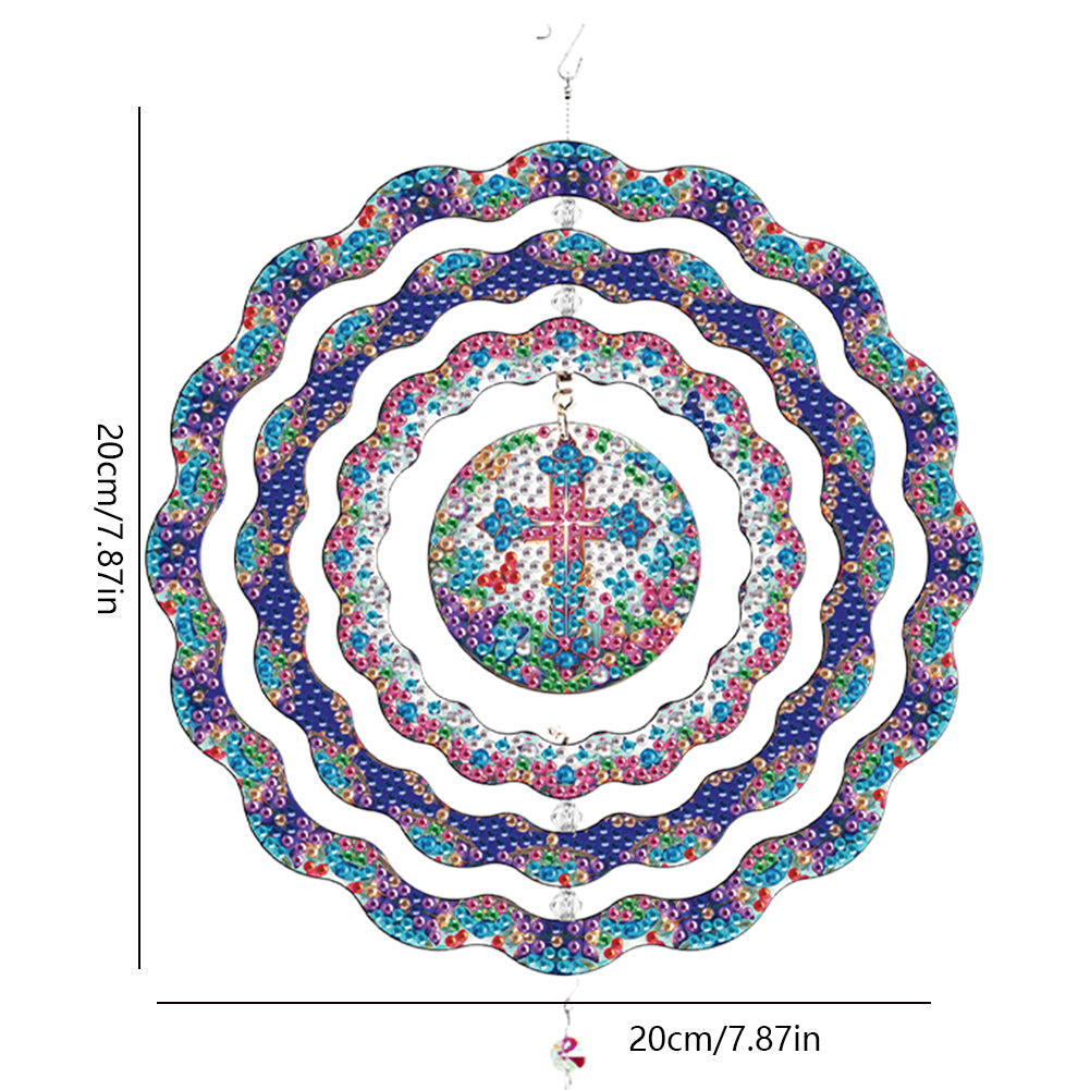 DIY Diamond Painting Art Rotating Wind Chime Acrylic Diamond Art Hanging Pendant