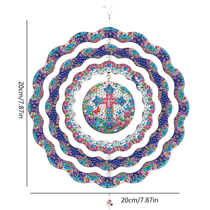 DIY Diamond Painting Art Rotating Wind Chime Acrylic Diamond Art Hanging Pendant