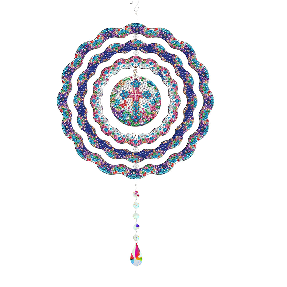 DIY Diamond Painting Art Rotating Wind Chime Acrylic Diamond Art Hanging Pendant