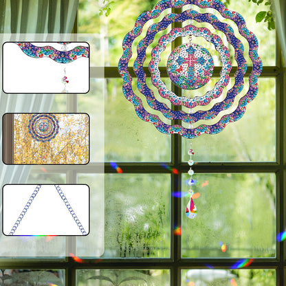 DIY Diamond Painting Art Rotating Wind Chime Acrylic Diamond Art Hanging Pendant