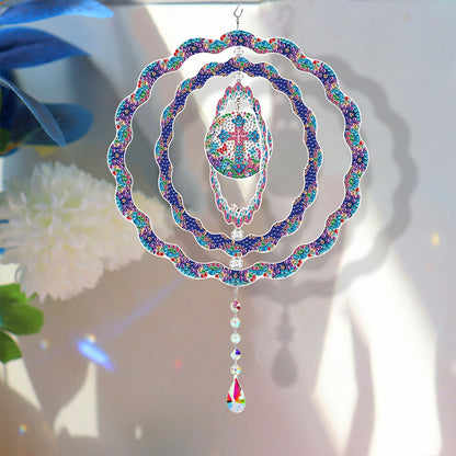 DIY Diamond Painting Art Rotating Wind Chime Acrylic Diamond Art Hanging Pendant