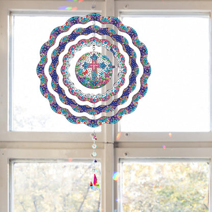 DIY Diamond Painting Art Rotating Wind Chime Acrylic Diamond Art Hanging Pendant