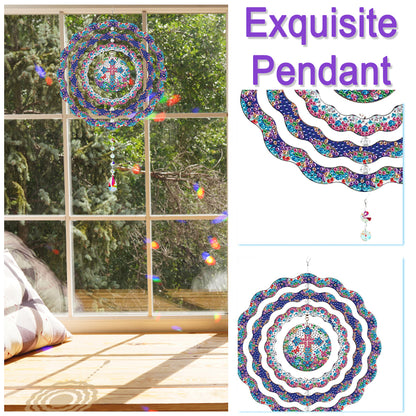 DIY Diamond Painting Art Rotating Wind Chime Acrylic Diamond Art Hanging Pendant