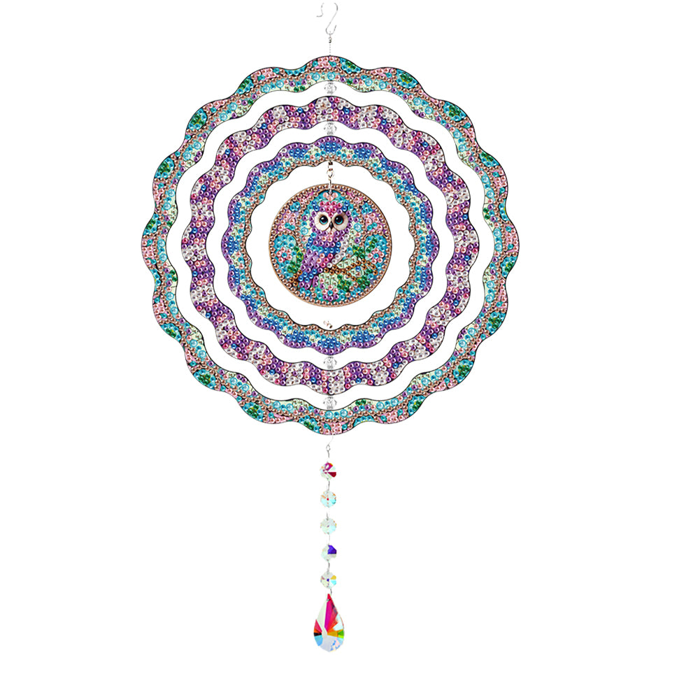 DIY Diamond Painting Art Rotating Wind Chime Acrylic Diamond Art Hanging Pendant