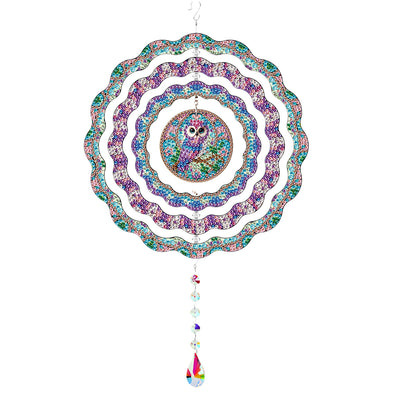 DIY Diamond Painting Art Rotating Wind Chime Acrylic Diamond Art Hanging Pendant