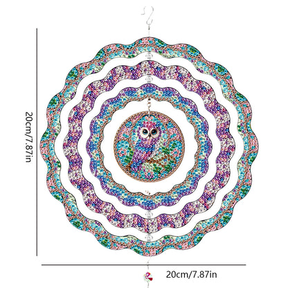 DIY Diamond Painting Art Rotating Wind Chime Acrylic Diamond Art Hanging Pendant