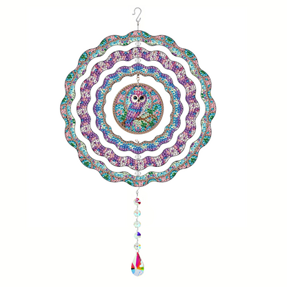 DIY Diamond Painting Art Rotating Wind Chime Acrylic Diamond Art Hanging Pendant