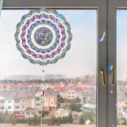 DIY Diamond Painting Art Rotating Wind Chime Acrylic Diamond Art Hanging Pendant