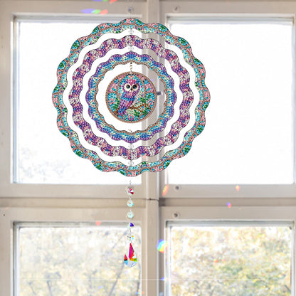 DIY Diamond Painting Art Rotating Wind Chime Acrylic Diamond Art Hanging Pendant