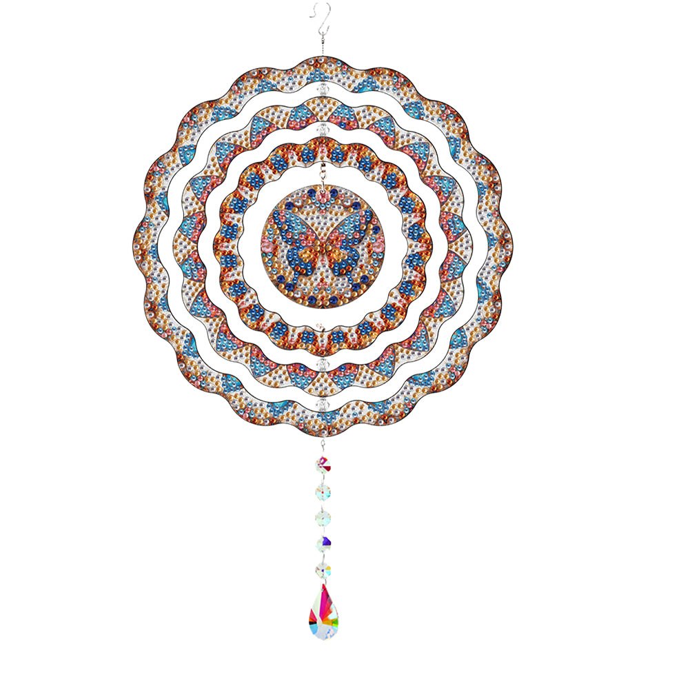 DIY Diamond Painting Art Rotating Wind Chime Acrylic Diamond Art Hanging Pendant