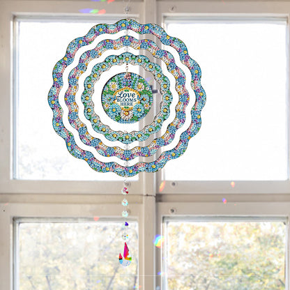 DIY Diamond Painting Art Rotating Wind Chime Acrylic Diamond Art Hanging Pendant