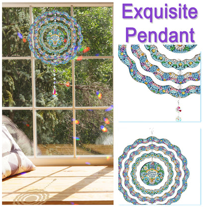 DIY Diamond Painting Art Rotating Wind Chime Acrylic Diamond Art Hanging Pendant
