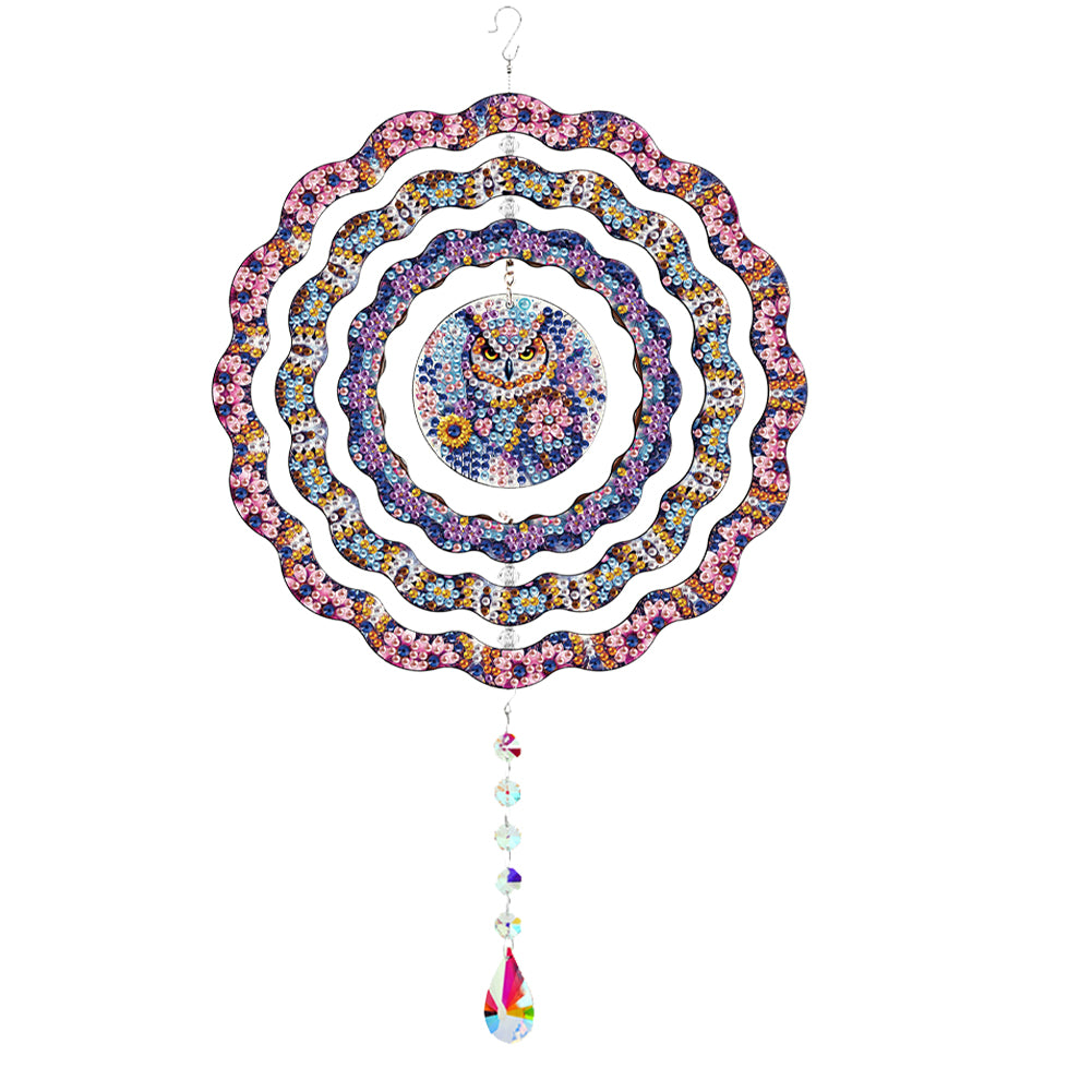DIY Diamond Painting Art Rotating Wind Chime Acrylic Diamond Art Hanging Pendant