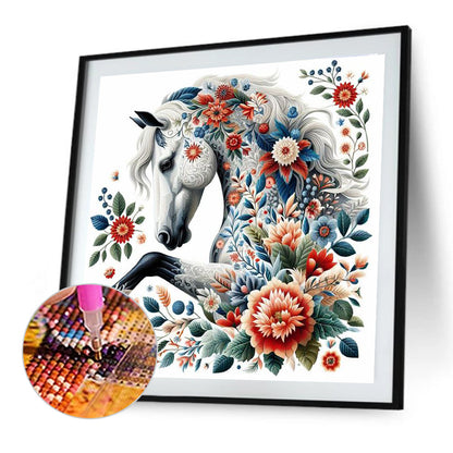 Diamond Painting - Full Round - White Horse (40*40CM)