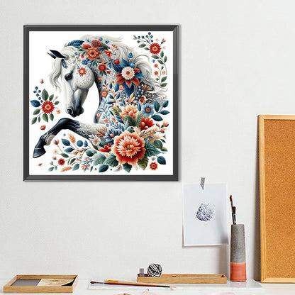 Diamond Painting - Full Round - White Horse (40*40CM)
