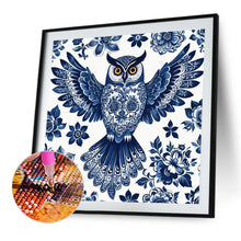 Load image into Gallery viewer, Diamond Painting - Full Round - Blue And White Porcelain Style Owl (40*40CM)
