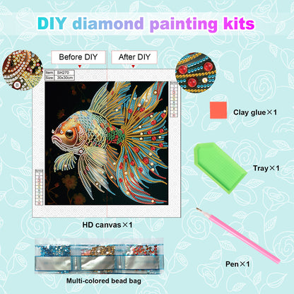Diamond Painting - Partial Special Shaped - Koi Carp (30*30CM)