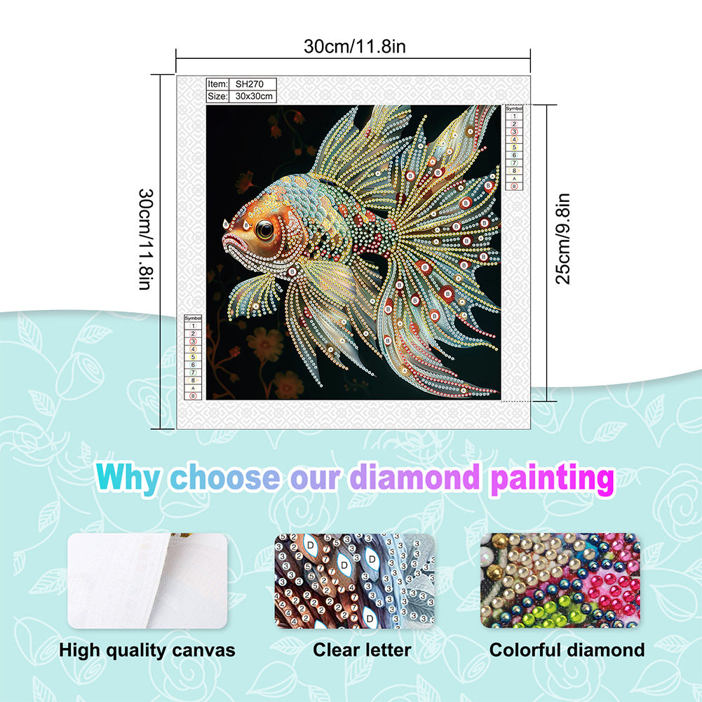 Diamond Painting - Partial Special Shaped - Koi Carp (30*30CM)